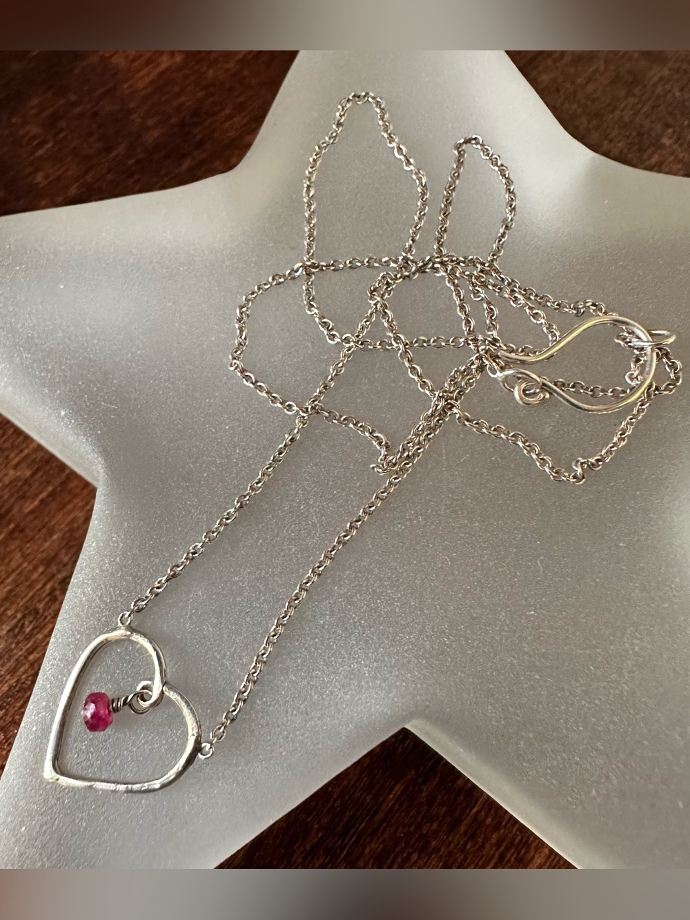 Dainty artist-made sterling silver necklace, 16 inches long